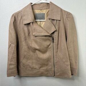 Classiques Entier 100% Linen Small Cropped Zip Front Jacket